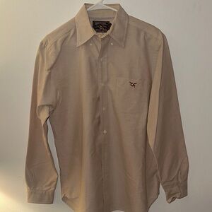 American Eagle Outfitters Men's Beige Button Down Shirt
